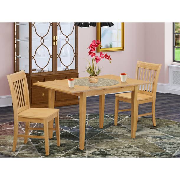 Winston Porter Valletta Butterfly Leaf Rubberwood Solid Wood Dining Set